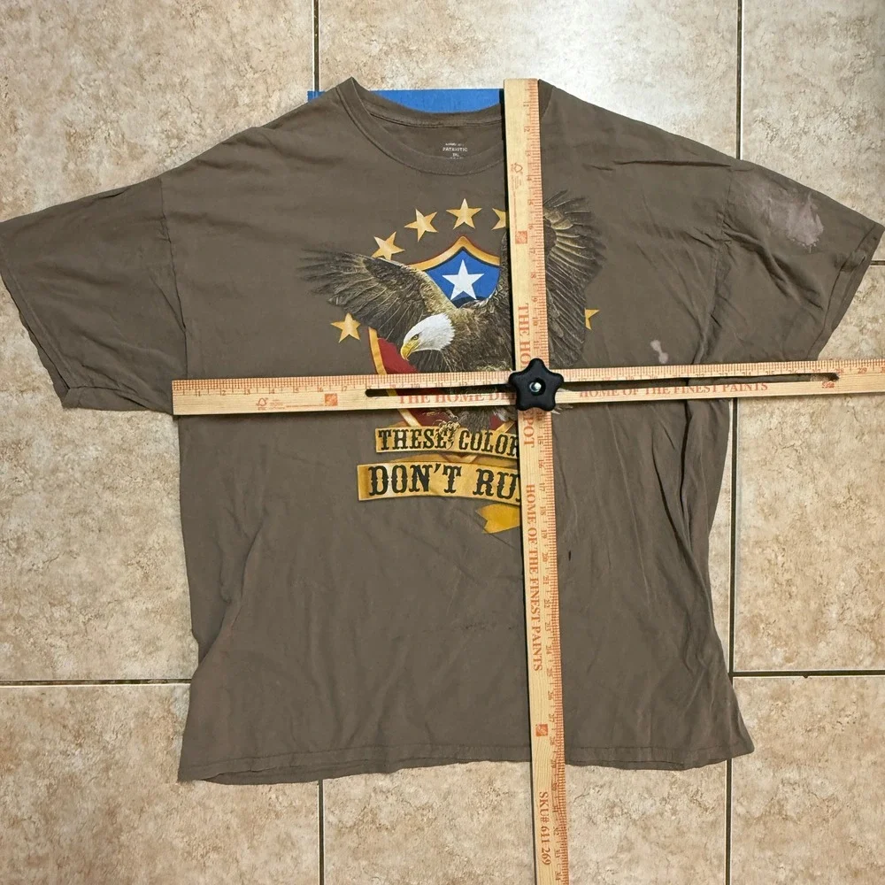 Patriotic Eagle Graphic T Shirt Men's 2XL Brown USA Pride These Colors Don't Run - Picture 3 of 5
